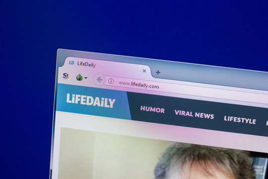 Ryazan, Russia - April 16, 2018 - Homepage of LifeDaily website on the display of PC, url - lifedaily.com.