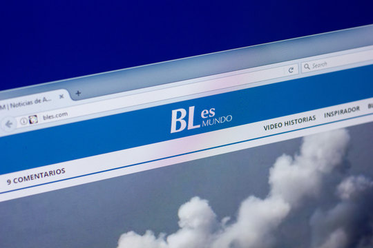 Ryazan, Russia - April 16, 2018 - Homepage of Bles website on the display of PC, url - bles.com.