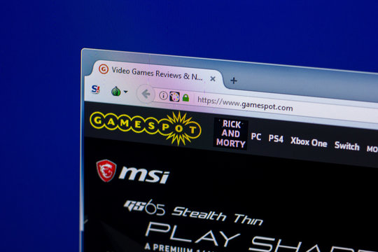 Ryazan, Russia - April 16, 2018 - Homepage of Gamespot website on the display of PC, url - gamespot.com.