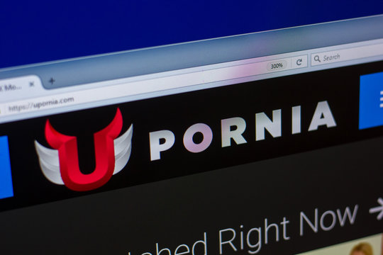 Ryazan, Russia - April 16, 2018 - Homepage of Upornia website on the display of PC, url - upornia.com.