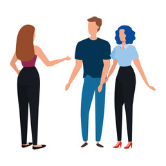 business people elegant avatar character vector illustration design