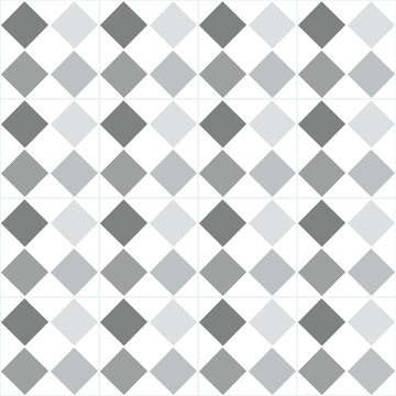 Pattern geometrico con rombi in scale di grigio isolati su sfondo bianco