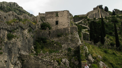 walls of Castle Of San Giovanni in Kotor city