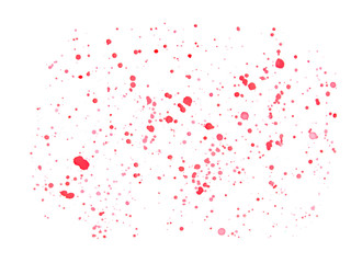 Red watercolor dots on the background.