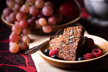 Carrot chlebell with pecan nuts