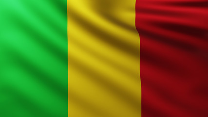 Obraz premium Large Malian Flag background in the wind