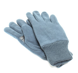 warm blue gloves. gloves for sports. Isolated
