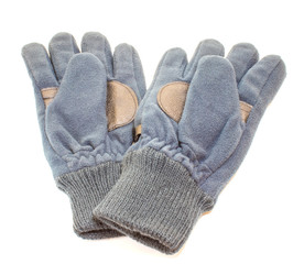 warm blue gloves. gloves for sports. Isolated