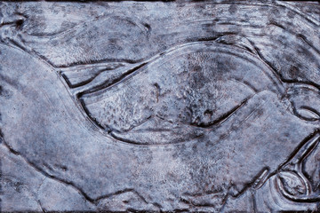 3D rendering- copper metal destroyed. Background bronze