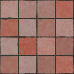 Tile pattern interior- seamless 3D illustration