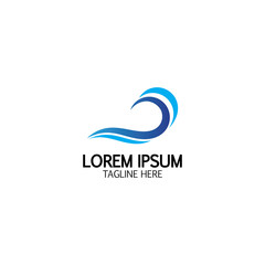 Obraz premium Water wave icon vector