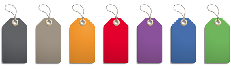 ÉTIQUETTE PRIX RECTANGULAIRE COULEUR VIVE