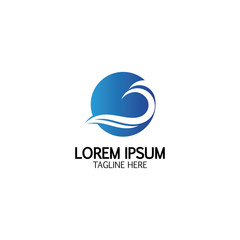 Fototapeta premium Water wave icon vector