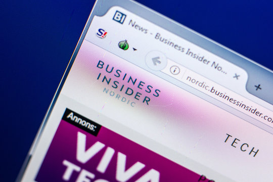 Ryazan, Russia - April 29, 2018: Homepage of Businessinsider website on the display of PC, url - Businessinsider.com.