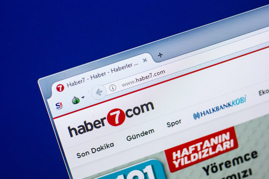 Ryazan, Russia - April 29, 2018: Homepage of Haber7 website on the display of PC, url - Haber7.com