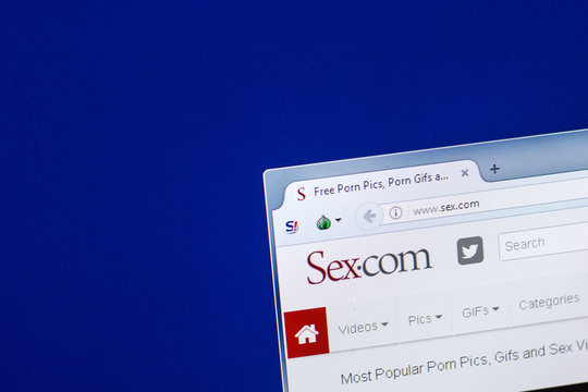 Ryazan, Russia - April 29, 2018: Homepage of Sex website on the display of PC, url - Sex.com