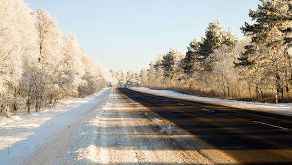 wide winter road