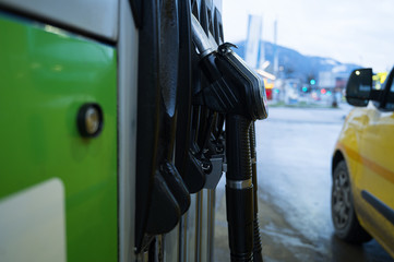 Zapfsäule einer Tankstelle in Großaufnahme 