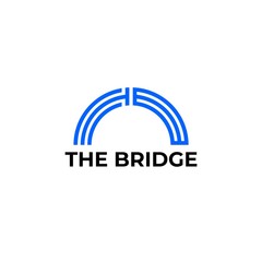 Modern logo design of bridge with clean background - EPS10 - Vector.