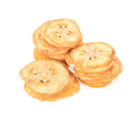 banana crisps isolated on white background