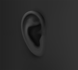 vector human ear. hearing treatment, plastic surgery, implantation