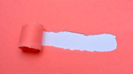 Blank red pieces of torn paper. A space to write down a text.