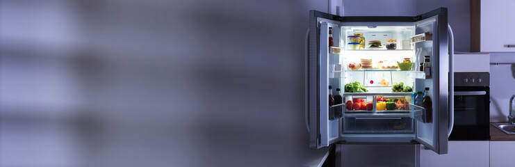 Open Refrigerator In Kitchen