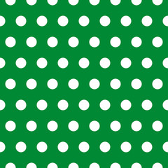 White retro Polka dot pattern on green background