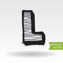 Graffiti alphabet. Highly detailed vector font