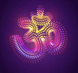 vector symbol of luminous dots, rainbow gradient