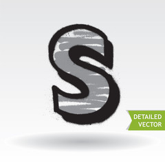 Naklejka premium Graffiti alphabet. Highly detailed vector font