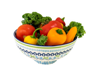 Fresh vegetables isolated on white background