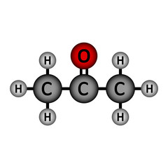 Obraz na płótnie Canvas Acetone molecule icon.