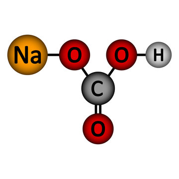 Sodium bicarbonate molecule icon.
