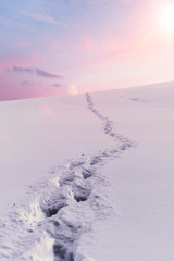 Fußspur im Schnee
