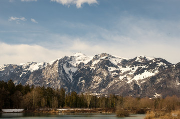 Rankweil - Paspels - Baggerseen im Winter - im Hintergrund der Schweizer Alpstein