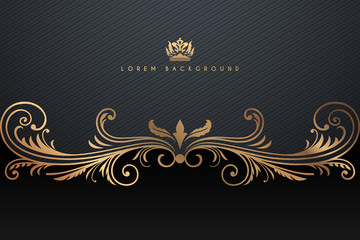 Ornate black and gold luxury background template
