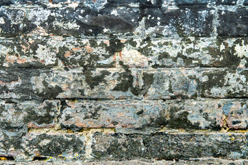 Vintage black brick wall. Textured background.