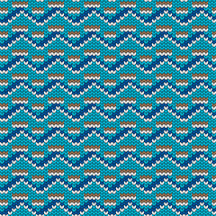 Colored seamless geometric pattern. Imitation of knitted fabric. Jacquard for sweaters, scarves, clothing.