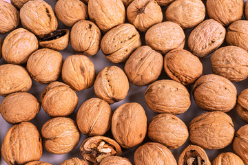 background of a lot of walnuts