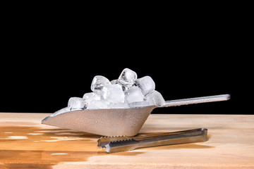 Ice melting in scoop