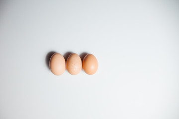 Fresh Easter eggs on a white background. happy Easter