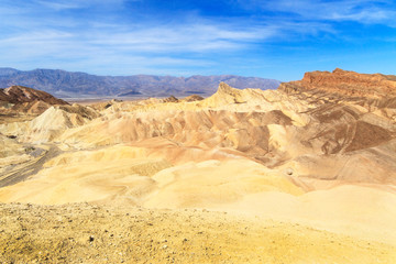Zabriskie Point desert landscape in Death Valley, California