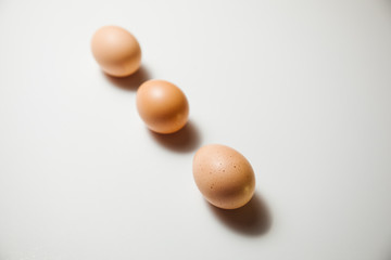 Fresh Easter eggs on a white background. happy Easter