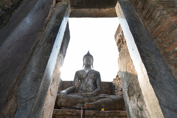 Big buddha, Sukhothai, Thailand : Wat Si Chum is a historic temple site in Sukhothai Historical Park, Sukhothai Province,Thailand