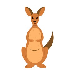 An Australian kangaroo smiles. Illustration on a white background. Colorful illustration. Fauna of Australia vector