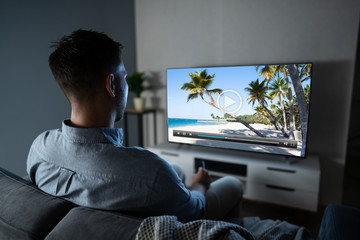 Man Watching Television