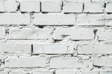 White painted brick wall background
