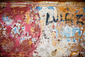 Decayed, Peeling Painted Wall Background