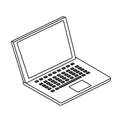 open laptop on white background